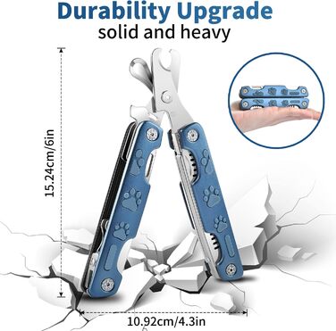 Набір для стрижки кігтів собак TANDD 4-в-1: стрижка, шліфування, захист, для собак та котів (блакитний)