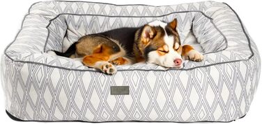 Зручне собаче ліжко bo&flash Boise 'Roy' - диван для собак маленьких та великих порід, з дизайном, що можна прати, з антиковзким покриттям, для захисту суглобів (M, Ruby)