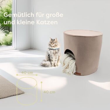 Petriumph® Будиночок для котів із фетру XXL – лежанка та сховище для великих котів, котячий будиночок для дому