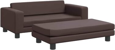 Ляжка для собак, м'який лежак з розширеним спальним місцем, диван-лежанка для маленьких собак та домашніх тварин, лежанка для котів, штучна шкіра (колір коричневий)