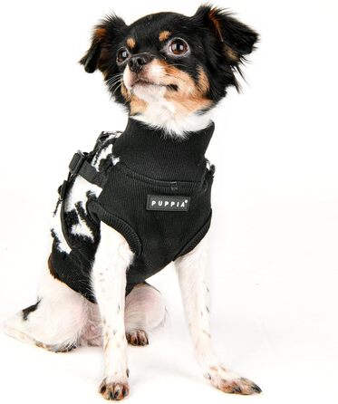 Шлейка Puppia Serval Harness J для малих і середніх собак, регульована, комфортна, чорна