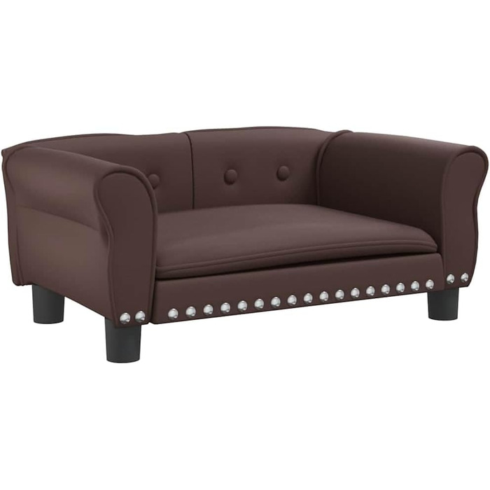 Лягушковий лежак для собак, м'який лежак для тварин, лежанка-софа для маленьких собак, лежанка для котів, коричневий штучний шкіряний, 70x45x30 см