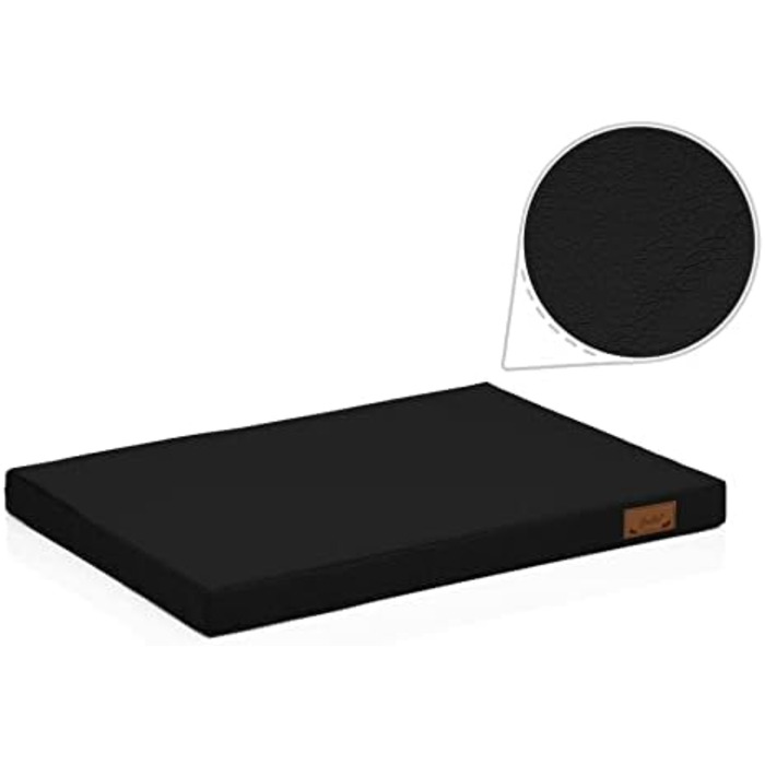 Ортопедичне ліжко для собак Juelle з штучної шкіри, великих порід, знімний, брудовідштовхувальне покриття, Omar M-XXL (XXL 150x100x5 см, чорне)