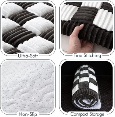 Крісло-підстилка для собак у машину, захисний чохол на заднє сидіння, в клітинку, чорний, 63 x 163 см (150x68 дюймів)