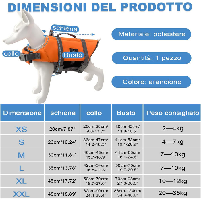 Рятувальний жилет для собак, безпечний жилет для плавання, регульований розмір, з міцним ручним захватом (S) Small