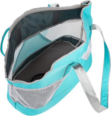 Сумка-переноска для собак та котів на літо, дихаюча, з регульованим плечовим ременем (Світло-блакитна)