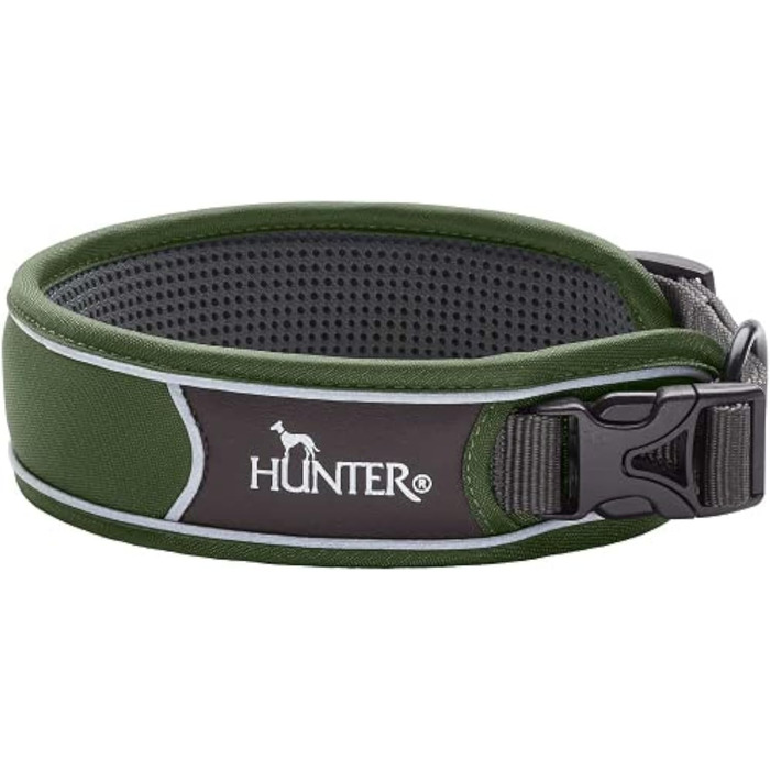 Нашийник для собак HUNTER DIVO, нейлоновий, розмір S, зелено-сірий