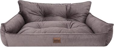 Собаче ліжко DOGGY XL 82x63 см, коричневе, м'яке ортопедичне ліжко-матрац для собак, лежак для домашніх тварин, диван, прошите, Fancy