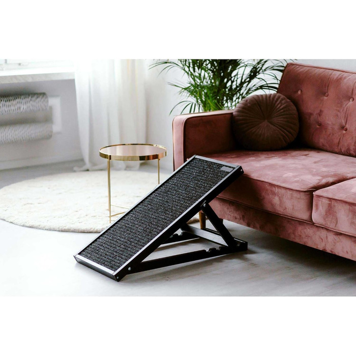 Рампа для собак і котів, пандус для собак, регульована авторампа з дерева, чорного кольору