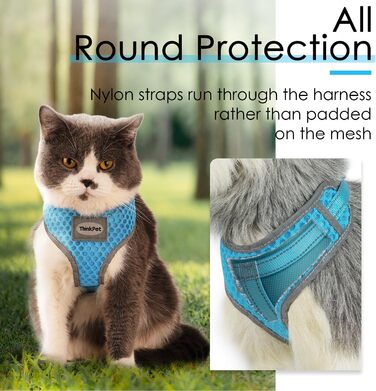 Шлейка для собак ThinkPet No-Pull, дихаюча, для малих, середніх та великих собак, регульована, м'яка, безпечна, з контролем, з підкладкою, світловідбиваюча