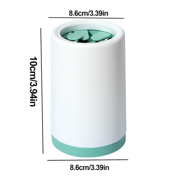 Очищувач лап для собак: вимивний мийник лап без розливання, для маленьких, середніх та великих тварин, зелений (Small)