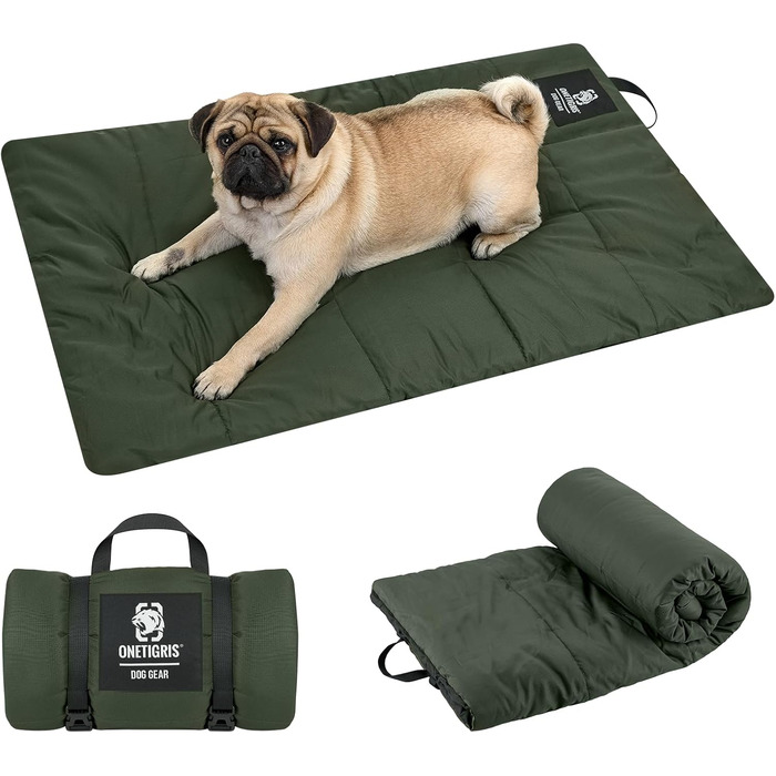OneTigris килимок для собак 130 x 85 см, водонепроникний, зручний, для подорожей, кемпінгу, відпочинку на природі - Оливковий