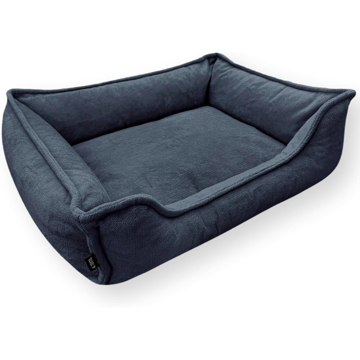 Ортопедичне ліжко для собак 4L Textil IRIS Premium-LINE, корзина для собак, м'яке ліжко з піною з пам'яті ефекту (80x60 см, темно-сірий)
