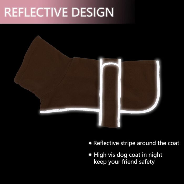 MOREZI Зимова куртка для собак, утеплена, з регульованим кріпленням на липучці та відкидним коміром. Підходить для такс та собак середніх розмірів, коричнева, розмір S (довжина спини: 36-38 см)