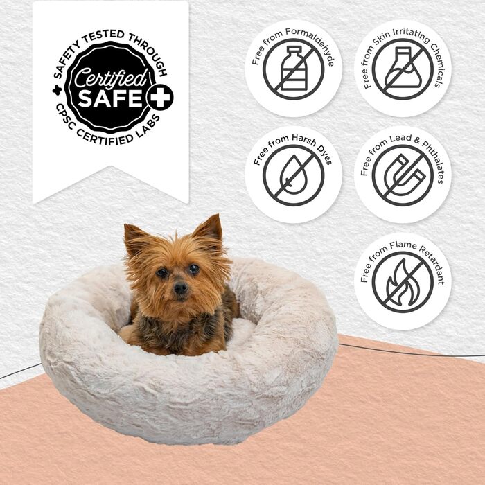 Ліжко для собак і котів Best Friends by Sheri Calming Donut XS, плюшеве, 45,7x45,7 см