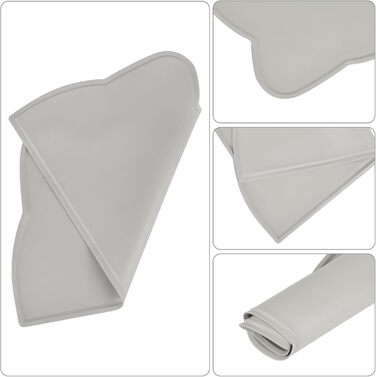 Килимок для котячого корму, силіконовий, неслизький, вологостійкий, сірий