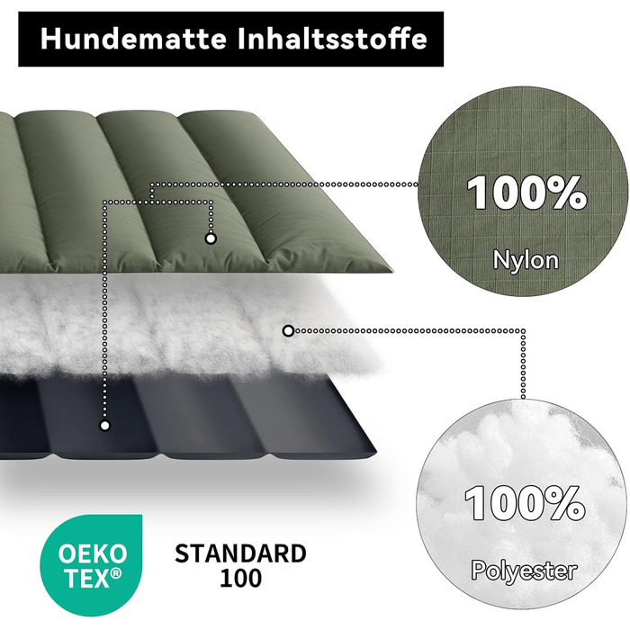 Підстилка для собак WESTERN HOME Outdoor: водовідштовхувальна, портативна, 110x68 см (Оливковий)