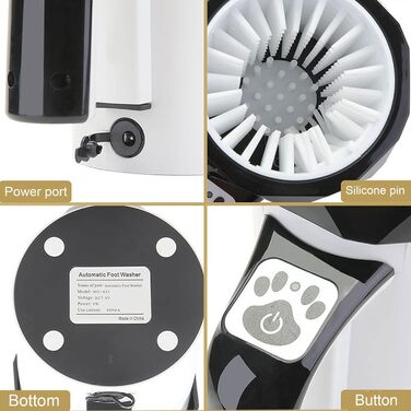 Автоматичний мийка лап для собак, портативне аксесуар для чищення, розділена, ручна, перезаряджувана, потужна мийка лап для собак середніх та великих порід