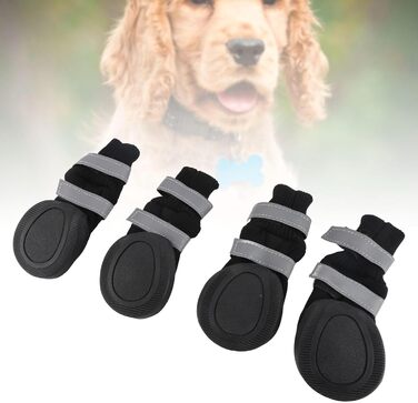 Чоботи для собак Zerodis чорного кольору (4 шт.) - водонепроникні, з антиковзаючою підошвою, теплі захисні чоботи для середніх та великих собак (XL, блакитний)