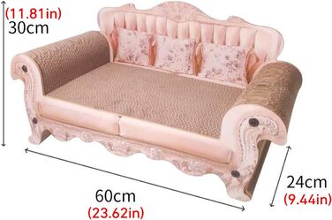 Кігтеточка для котів з картону, лежанка-софа, 60x24x30 см