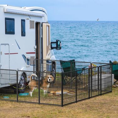 Клітка для цуценят Kidsbuddy, 12 штук, 80x65 см, автоматичне замикання, розкладна, з дверцятами, для собак та цуценят, внутрішнє та зовнішнє використання