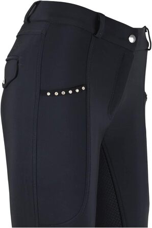 Лазура - жіночі зимові штани для верхової їзди Татьяна | Повний силіконовий наповнювач | Штани для верхової їзди з 2 бічними кишенями для телефону | Чорні або темно-сині штани для верхової їзди з повним наповнювачем | Верхова одяг розмір 34-46 42 Чорний