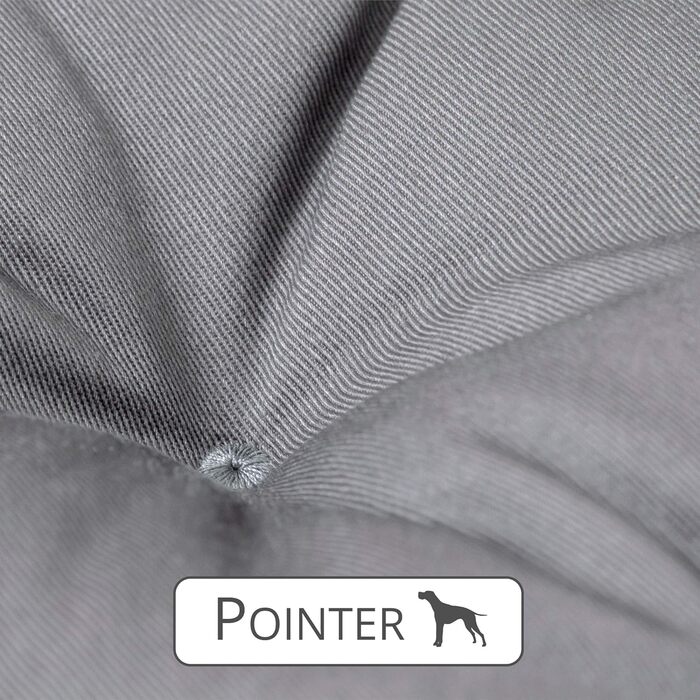 Ортопедичне ліжко для собак середніх порід - Pointer, знімний матрац, миється до 95°C, стійке до подряпин та укусів, Made in Germany (L - 80x70 см, світло-сірий)
