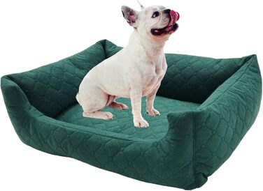 Ліжко для собак та котів Odolplusz, зелений, розмір M (70 x 60 см) | М'яке ліжко-корзина з бортиками