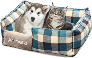 Ортопедичне ліжко для собак PETCUTE, велике, середнє, блакитне, знімний чохол, антиковзаюче дно, м'яке диван-ліжко для собак