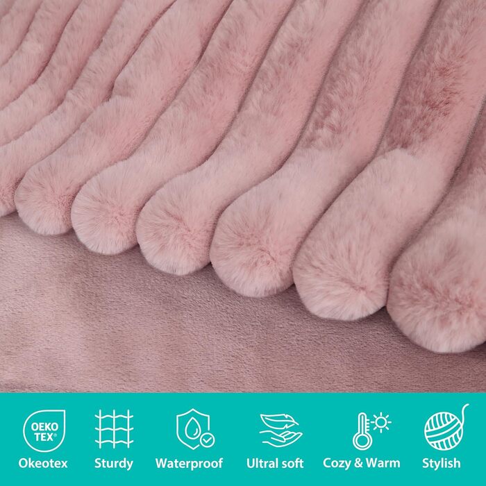 Водонепроникний коврик для собак на диван, плюш, великий розмір 127x152,4 см, XL, рожевий, для захисту меблів