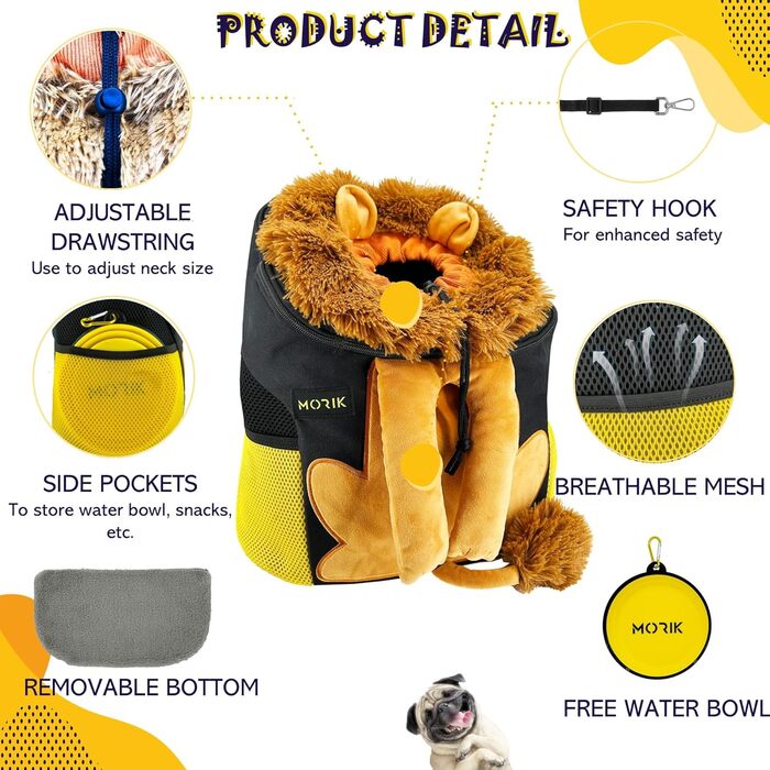 Рюкзак для собак та котів MORIK Lion's Den, M: для подорожей та активного відпочинку (до 9 кг)