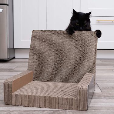 Лежак-дряпка для котів Purrfect Sofa Luxe з товстого гофрокартону, двосторонній, з котячою м'ятою