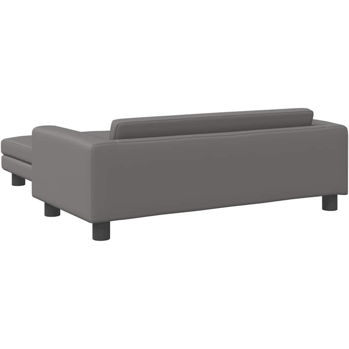 Лягушка для собак VidaXL з подовженою зоною сну, диван-софа для маленьких собак та котів, штучна шкіра, сірий колір