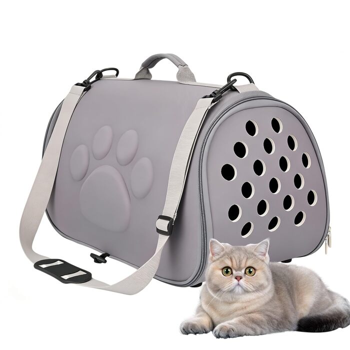 Зручна переноска для тварин - сумка-переноска на плечі для котів та собак | Ідеальна для ветеринара, міста, подорожей, активного відпочинку (сірий)
