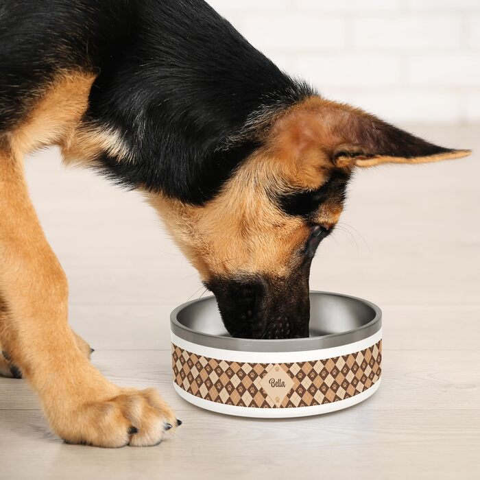 PICANOVA Скляна банка для ласощів з іменем - подарунок для собак - зберігання сухого корму - керамічна банка для власників собак та котів - дизайн (Set Checkered Paws)