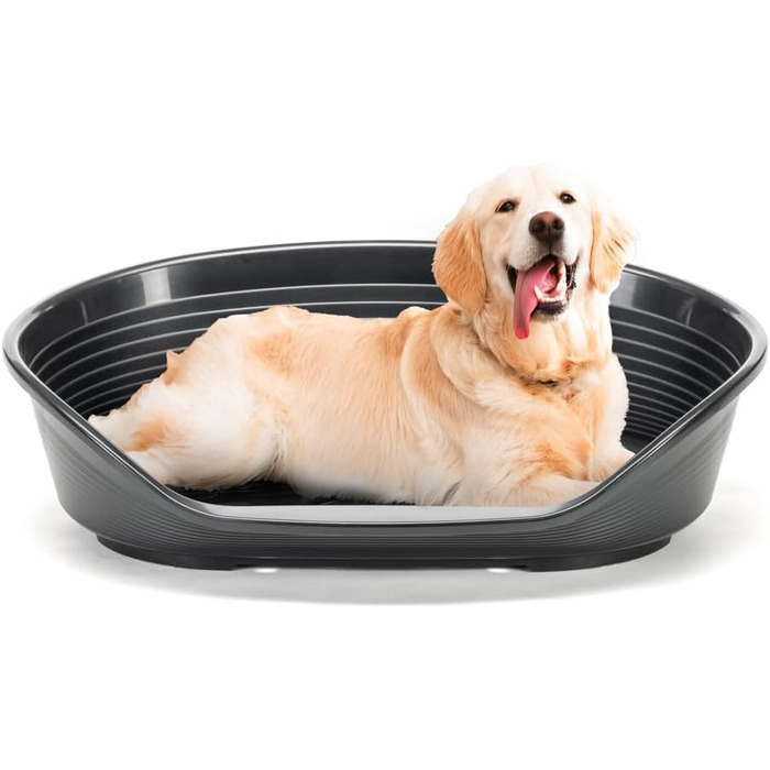 Крізьло для собак Ferplast Siesta Deluxe, великий, чорний, 100 x 65 x 33,5 см, миється, дихаючий, антиковзаючий, кошик для собак
