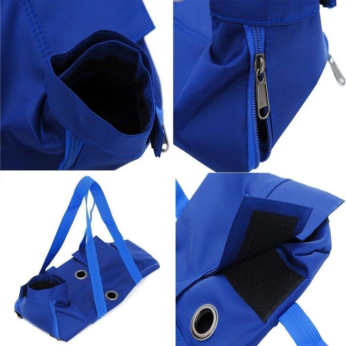 Транспортувальна сумка для собак та котів, дихаюча, з регулюванням, анти-подряпини та захист від укусів, для маленьких та середніх порід, блакитна
