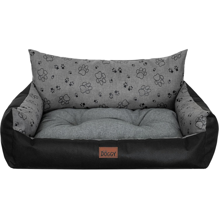 Крісло-ліжко для собак великих, середніх та маленьких порід - зручне собаче ліжко 82x63 см, колір графіт з лапами