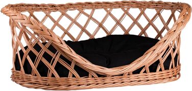 Корзина для собак та котів, лежанка овальної форми, з подушкою, коричнева