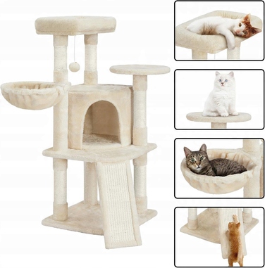 Комплекс для котів: дряпалка, будинок-будка та лежанка, 107 см