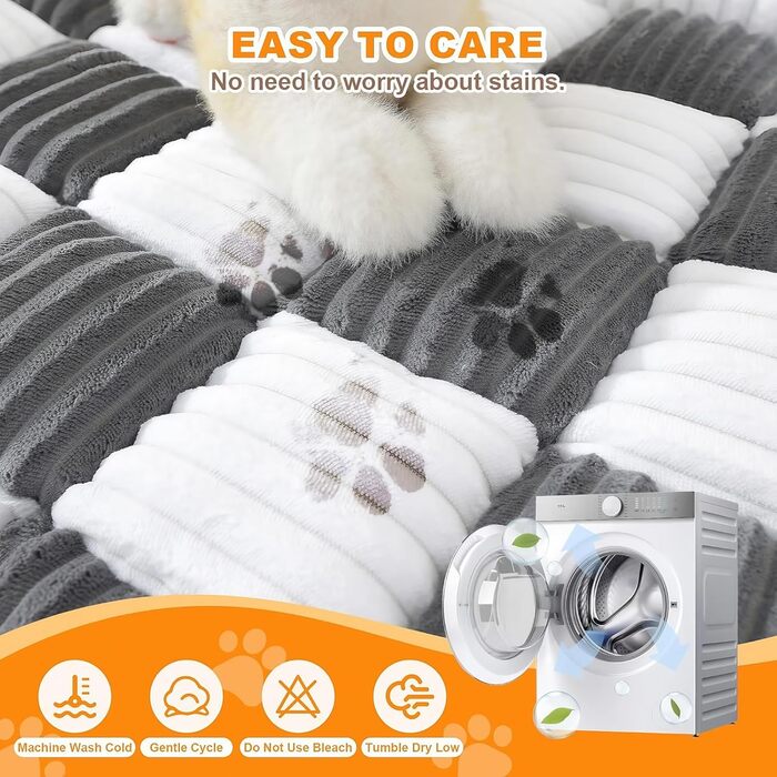 Чохли для дивану LiveGo для домашніх тварин, м'який килимок для собак, захисний чохол для дивану, підходить для собак та котів, розмір 75x75x13 см, світло-коричневий