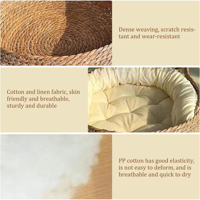 Кігтеточка-гніздо для котів Obelunrp, 43 см, кругленьке, з м'яким подушечком, стійке до подряпин, для дому, підходить для великих котів (середнього розміру)