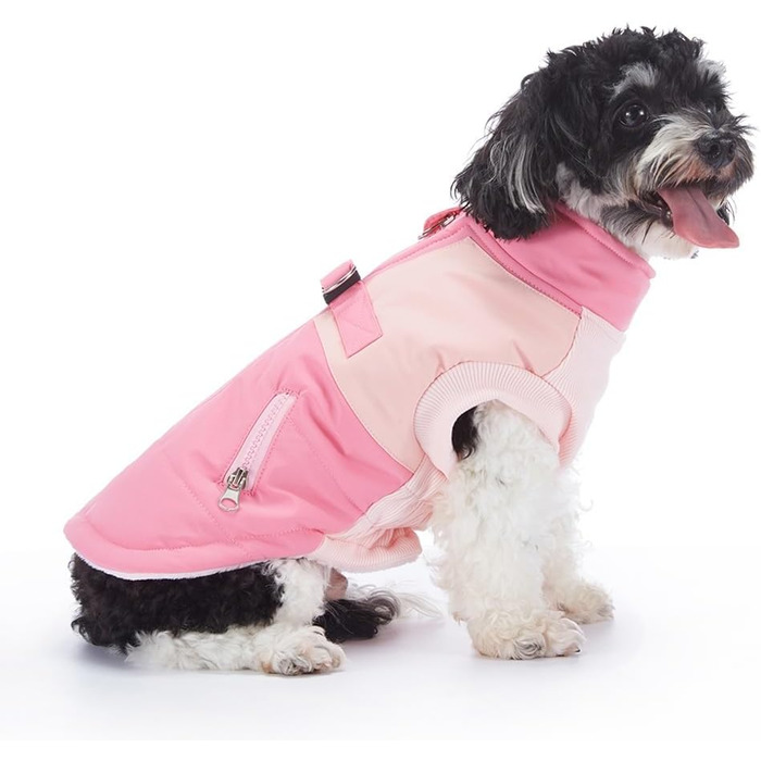 Водонепроникний зимовий пуховик для собак, тепла жилетка для малих та середніх собак, рожевий, розмір S