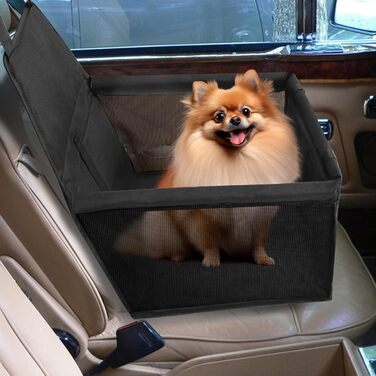 Автомобільний сидіння для собак - чорний, з Oxford тканини, дихаючий, знімне, для собак маленьких та середніх порід