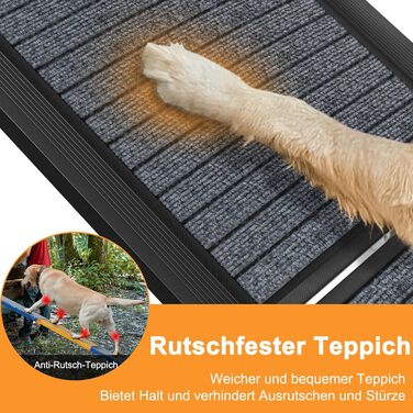 Рампа для собак Klappbare Hunderampe, алюміній, 157x43 см, до 110 кг, з антиковзким покриттям