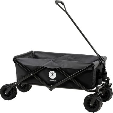 Складаний візок Miweba MB-30 | Вантажопідйомність 120 кг - для дітей, саду, пляжу | Чорний/Темно-сірий