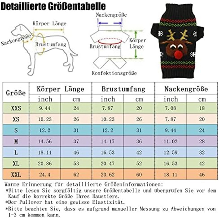 Теплий зимовий светр для собак на Новий Рік з зображенням оленя, XXL, чорний