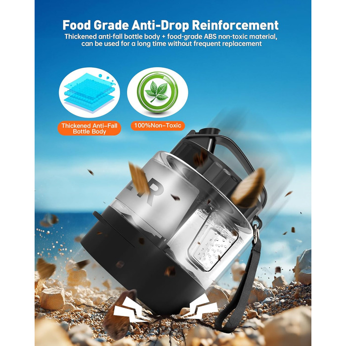 Портативна пляшка для води для собак PETNF, миска для води, не протікає, для великих собак, для подорожей, кемпінгу, прогулянок, пляжу, полювання