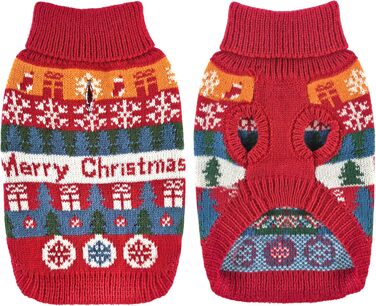 Теплий зимовий пуловер для собак з новорічним дизайном. Ідеальний для маленьких та середніх собак, чихуахуа. Зручний, з флісу, для святкування Різдва.