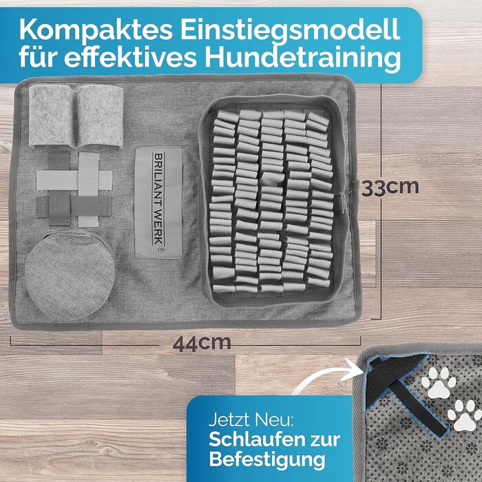Килимок для собак - іграшка-головоломка з 5 елементами та 3 рівнями складності. Міцний матеріал, підходить для собак будь-якого розміру (сірий)
